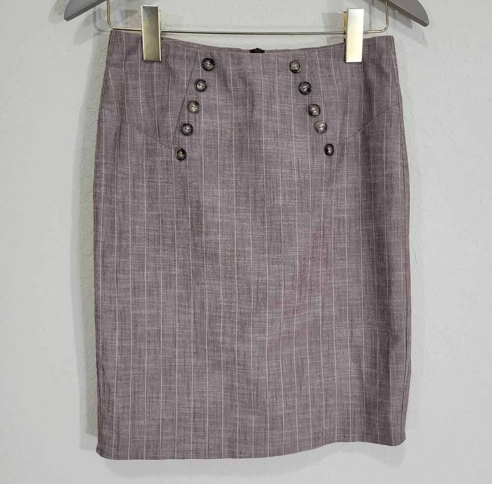 I.N. San Francisco Pinstripe Vintage 90s Y2K Pencil Skirt Junior 3 Misses 0 2